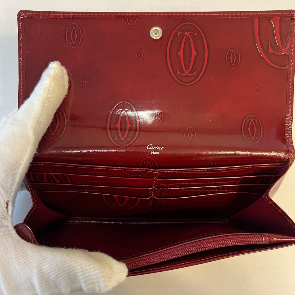 Cartier Happy Birthday Patent Leather Bifold Long Wallet - Picture 3 of 13